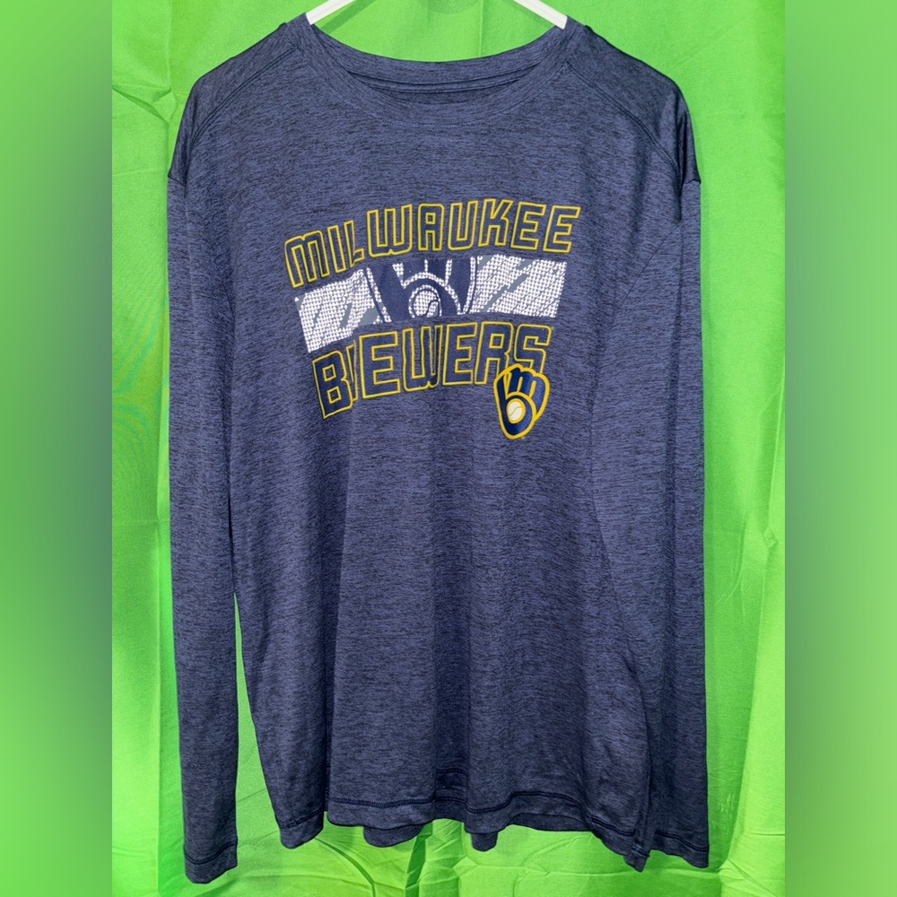 Mens Milwaukee Brewers MLB Baseball Long Sleeve Shirt Size L